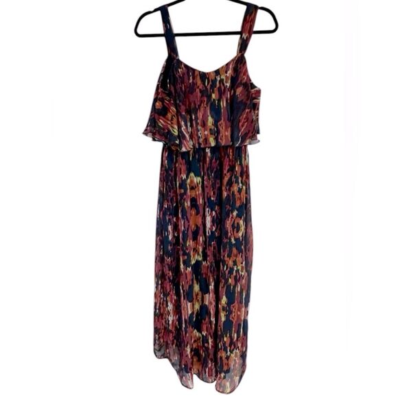 Black Rainn Multi Color Abstract Print Hi Lo Layered Dress, Size Small. - Picture 2 of 5